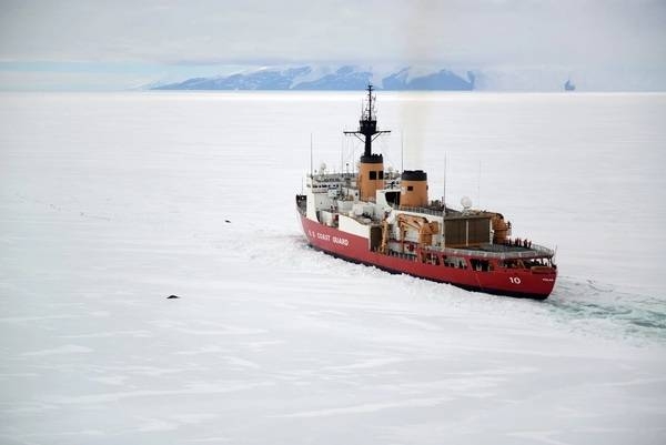 The crew of the US Coast Guard Cutter Polar Star operates near a couple of Antarctic seals. Seeing wildlife unique to Antarctica is one of the many highlights that the cutter's crew experiences during their yearly deployment to the southern continent. Photo courtesy of the US Coast Guard/Chief Petty Officer David Mosley.