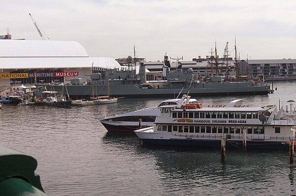 The retired naval destroyer HMAS Vampire at the Australian National Maritime Museum in Darling Harbour, Sydney.