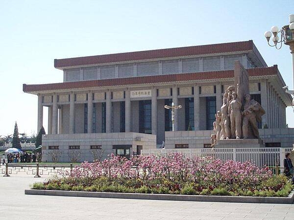 The Mao Zedong Mausoleum (or Chairman Mao Memorial Hall) was constructed in 1977 on Tiananmen Square in Beijing. Mao&apos;s body lies in a crystal casket for public viewing.