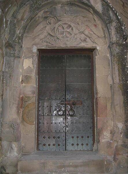 Metal doorway to the Jvari Monastery (Monastery of the Cross) at Mtskheta.