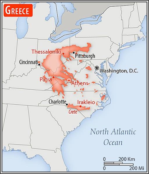 Area comparison map