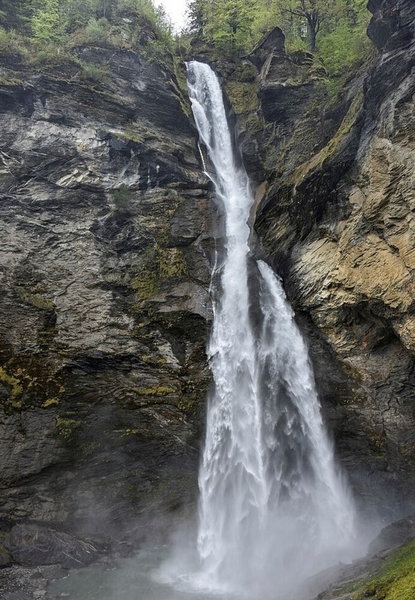 Switzerland’s Reichenbach Falls is one of the highest falls in the Alps.  Reichenbach is located in Bern canton and consists of five cascades with an overall height of 200 m (650 ft).