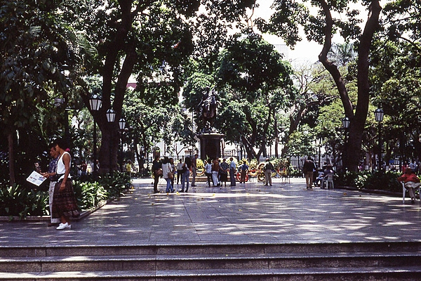 The Simon Bolivar Statue in Plaza Bolivar in Caracas.