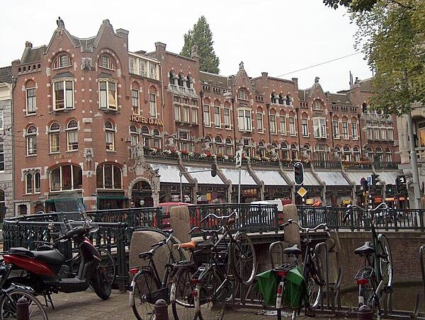 Bicycles are a ubiquitous form of transport in Amsterdam.