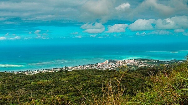 Lying on the central west coast of Saipan, the largest of the Northern Mariana Islands, Garapan is the largest village and the center of the tourism industry. Photo courtesy of the US National Park Service.