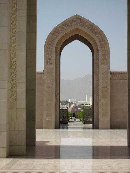 The Grand Mosque in Muscat, Oman, was commissioned by Sultan Qaboos in 1992. It was inaugurated in 2001 and can accommodate up to 20,000 worshipers.
