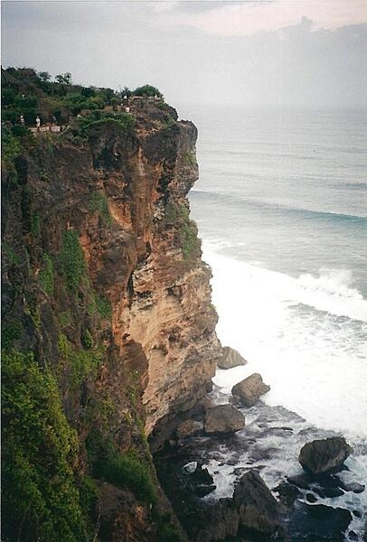 The Sea Temple of Pura Luhur at Uluwatu in south Bali perches on some very impressive cliffs.