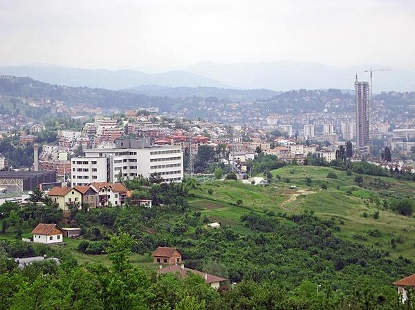 Sarajevo sprawls over much of its namesake valley&apos;s floor.