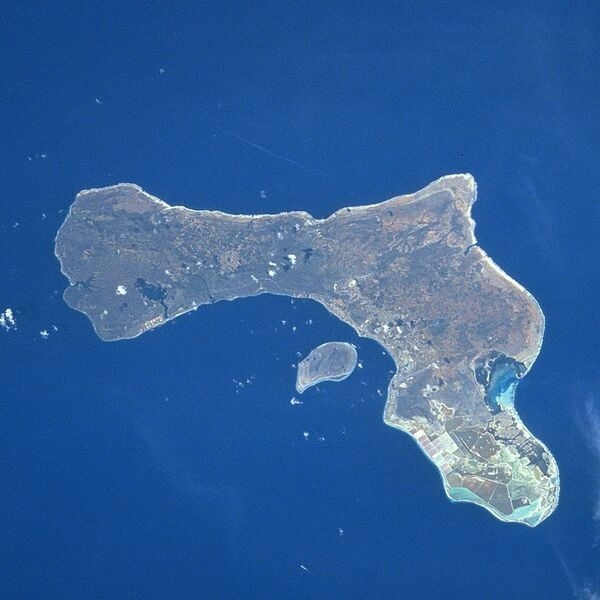 Bonaire is a Caribbean island that is a special municipality of the Netherlands. The island lies in the Leeward Antilles in the Caribbean Sea. This satellite photo shows Bonaire and the small island of Klein Bonaire. Image courtesy of NASA.