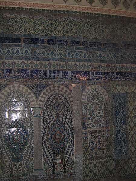 Tile work in the harem of the Topkapi Palace in Istanbul, Turkey.