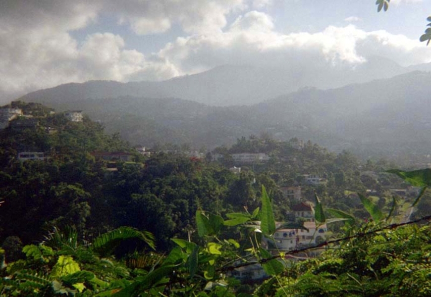 Jamaica’s Blue Mountains are the country’s longest mountain range and include Blue Mountain Peak, which is the island’s highest point at 2,256 m (7,402 ft). The area is home to Jamaican Blue Mountain coffee, one of the most expensive coffees in the world.