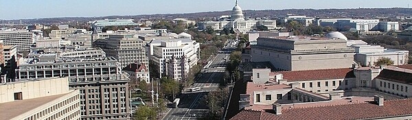 A view of Pennsylvania Avenue in Washington, D.C. leading to the United States Capital Building.  Photo courtesy of the National Park Service.