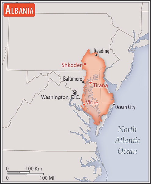 Area comparison map