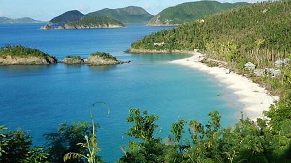 Trunk Bay on the island of Saint John has consistently been voted one of the top beaches in the world. Image courtesy of the US Geological Survey.