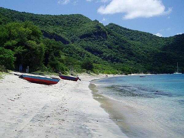 The beach on Union Island, which is one of the Grenadines of Saint Vincent and inhabited by only a few hundred people.