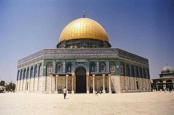 The Dome of the Rock, located on Haram al-Sharif (also known as the Temple Mount), in East Jerusalem.