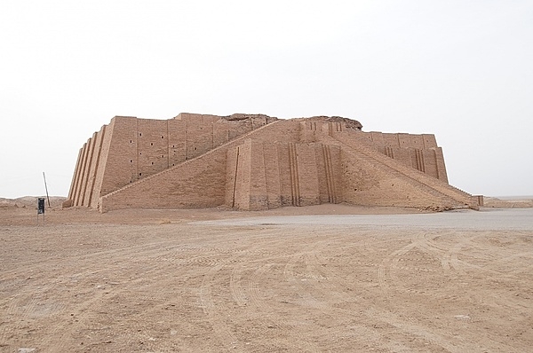 The Great Ziggurat of Ur was completed in the 21st century B.C. and is located near the present-day city of Al-Nasiriyah on the Euphrates River, about 370 km (225 mi) southeast of Baghdad, Iraq. Ziggurats are pyramidal stepped temple towers built by the Sumerians, Babylonians, and Assyrians of ancient Mesopotamia with a core of mud brick, no internal chambers, and an exterior covered with baked brick. The Great Ziggurat was part of a temple complex that served as an administrative center for the city, and it was also a shrine of the moon god Nanna, the patron deity of the city. The Great Ziggurat of Ur is one of the best preserved of the 25 surviving ziggurats and was designated a UNESCO World Heritage site in 2016.