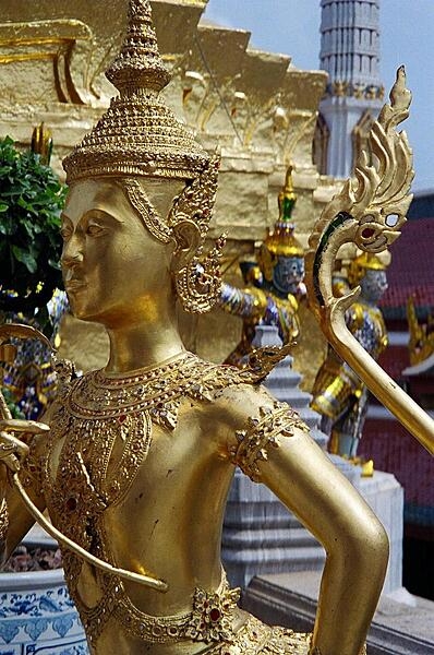 Statuary at the Wat Phra Kaew (Temple of the Emerald Buddha) in Bangkok.