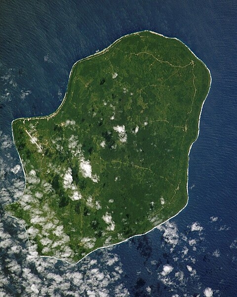 A slightly more cloud-covered, but closer-in, view of Niue from space. Image courtesy of NASA.