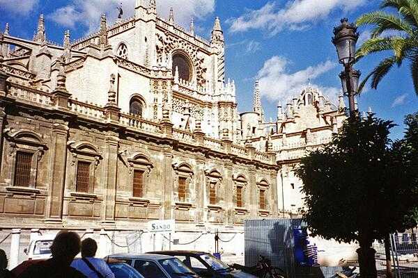 The third-largest church in the world, the Cathedral of Saint Mary of the See (Catedral de Santa María de la Sede) is a Roman Catholic cathedral in Seville, Andalusia, Spain. A mosque was originally built on the site in 1182, then converted to a cathedral in 1248. The cathedral was torn down in 1401 to make way for the current structure. All that remains of the mosque is an interior garden and a minaret that became a bell tower.