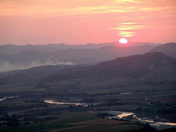Sunset over the Dinaric Alps.