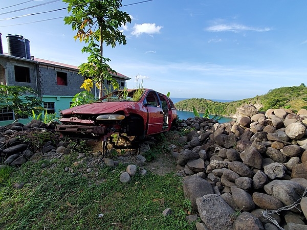 Broken down cars are everywhere on the island. Despite its beautiful beaches and scenery, Saint Lucia is in many ways still a developing country.