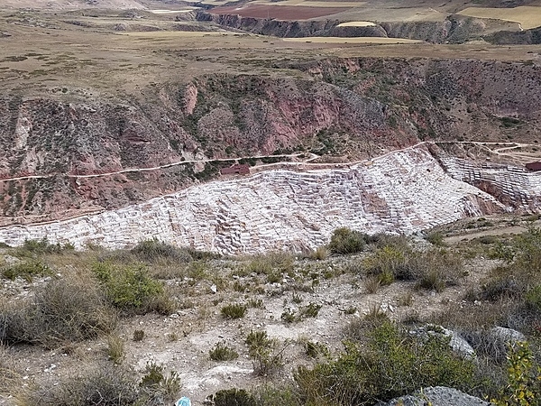 Salineras de Maras in the Sacred Valley in Peru is the site of ancient salt pans. Today, there are more than 5,000 salt pans near Maras, almost all less than 4 sq m (43 sq ft) in size and no more than about 30 cm (1 ft) deep.