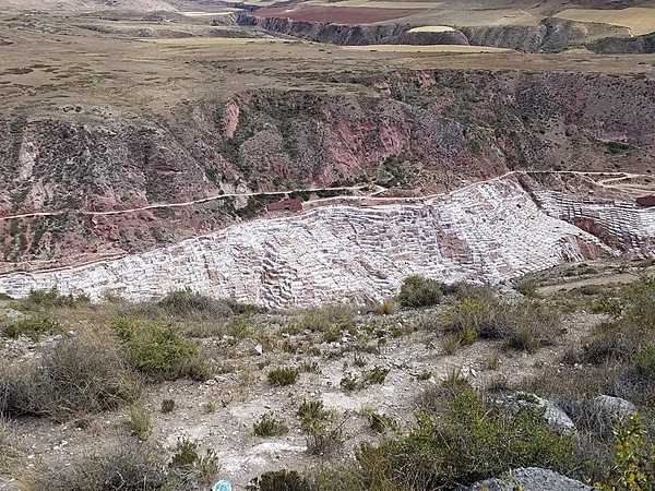 Salineras de Maras in the Sacred Valley in Peru is the site of ancient salt pans. Today, there are more than 5,000 salt pans near Maras, almost all less than 4 sq m (43 sq ft) in size and no more than about 30 cm (1 ft) deep.