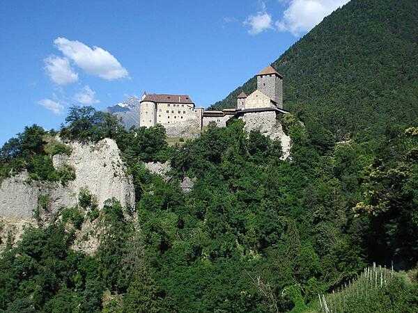 The building of Castle Tyrol in Italy began in the 11th century, and construction continued for the next two centuries. The fortress was the residence of the Counts of Tyrol until 1363, when the Hapsburgs took possession. It is now home to the South Tyrol Museum of History.