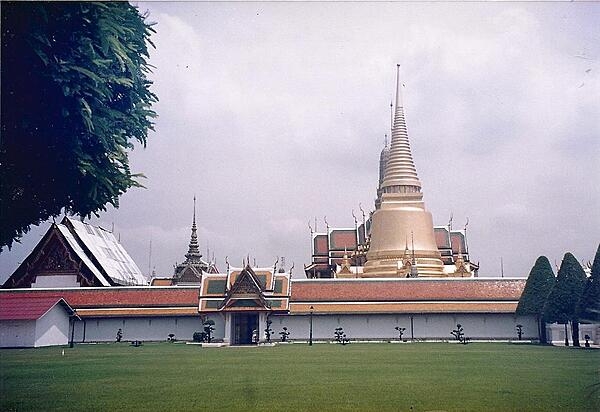 The Wat Phra Kaew (Temple of the Emerald Buddha) in Bangkok is the most sacred Buddhist temple in Thailand.