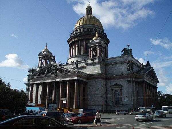 Saint Isaac's Cathedral in St. Petersburg, Russia, is the largest cathedral in the city, with a neoclassical exterior and a sumptuously decorated interior.