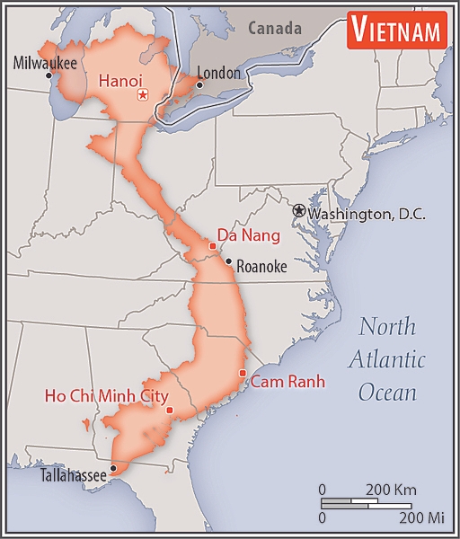 Area comparison map