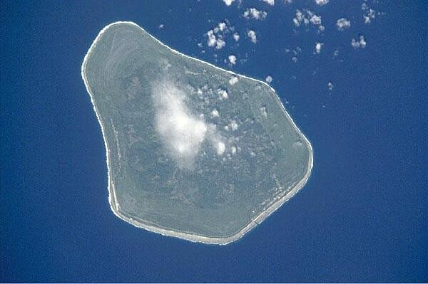 Mangaia is the most southerly of the Cook Islands and the second largest in size after Rarotonga Island (next photo). Image courtesy of NASA.