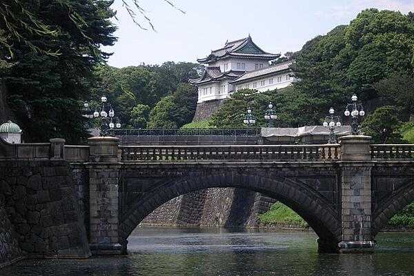 The Imperial Palace and Nijubashi Bridge in Tokyo, Japan.