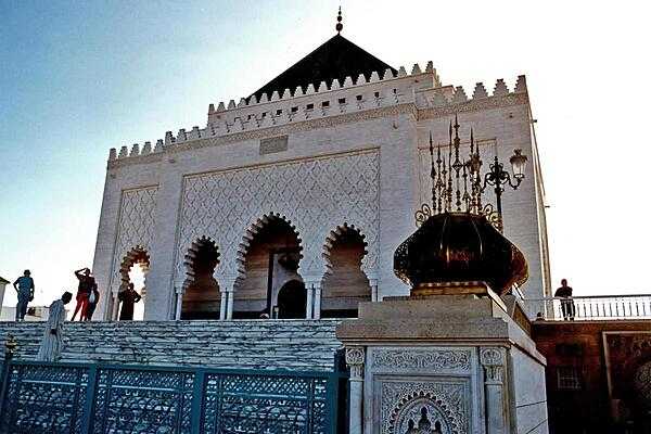 The Mausoleum of Mohammed V in Rabat, Morocco, contains the tombs of the king and his two sons, the late King Hassan II and Prince Abdallah.