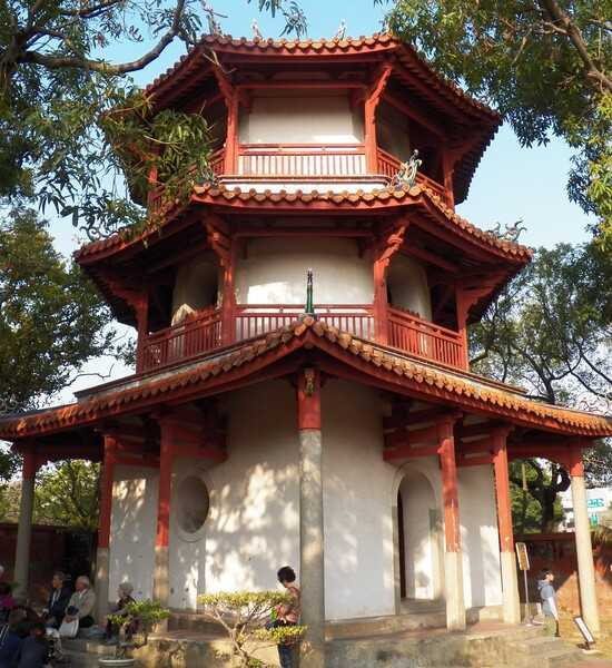 The pagoda at the Taipei Confucius Temple in Taiwan.
