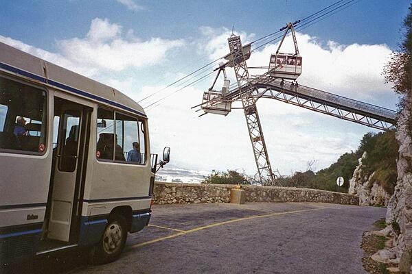 Cable cars are a popular form of transport for getting to the top of the Rock of Gibraltar.