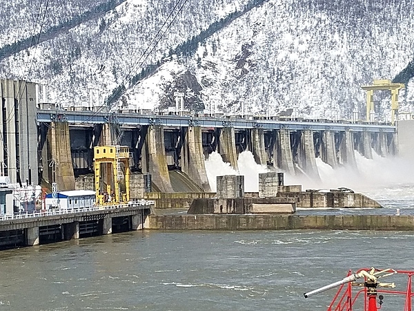 Iron Gate hydroelectric plant on the Danube River.