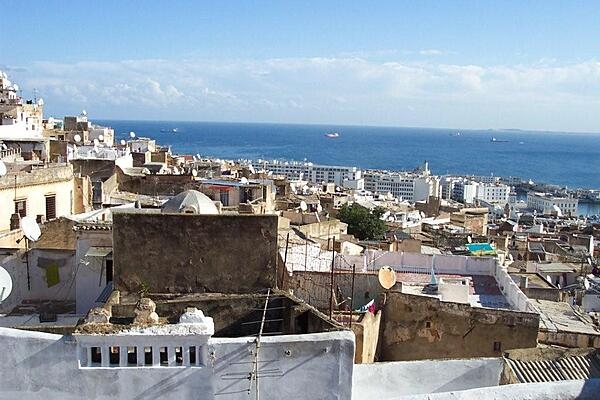 Algiers rooftop view of the Mediterranean.