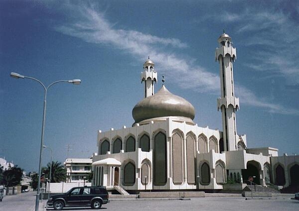 A mosque near the corner of Al Adliya Avenue and Osama bin Ziad Road in Manama.