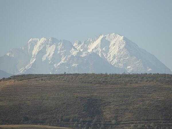 A view of the imposing Tien Shan mountain range in Kyrgyzstan.