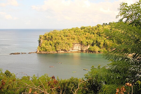 A quiet bay along the Saint Lucia coastline.