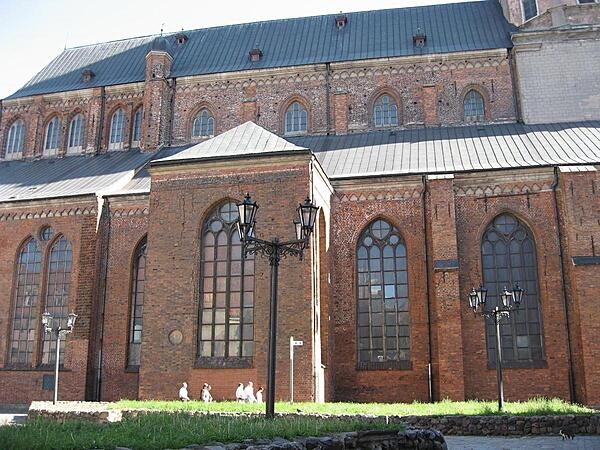 A side view of Saint Peter&apos;s Church in Riga.