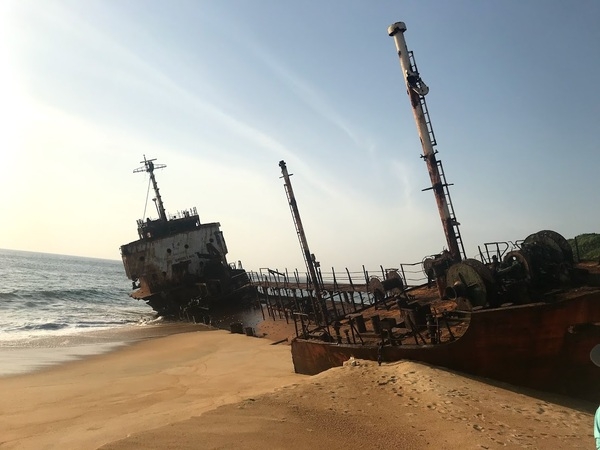 Near the major fishing town of Robertsport, Liberia is the wreckage of the tanker Tamaya 1 which went ashore in 2016.