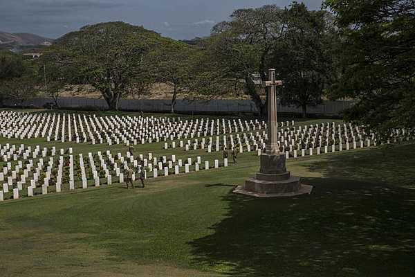 A view of the Bomana War Cemetery near Port Moresby, Papua New Guinea. The cemetery contains the graves of over 3,800 Allied service members -- Australian and Papuan -- who fought to prevent the Japanese Empire from taking Papua New Guinea in World War II. Photo courtesy of the US Marine Corps/ Cpl. William Hester.