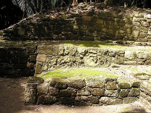 Excavated Maya walls at Chacchoben, Quintana Roo.
