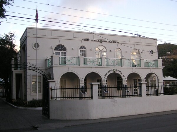 The former Legislative Council Building in Road Town is today used as the House of Assembly and the High Court.