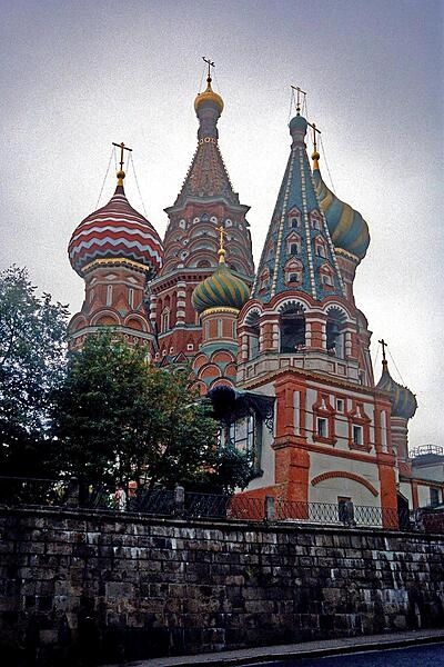 The Cathedral of Saint Basil the Blessed (actual name is the Cathedral of Intercession of Theotokas on the Moat) in Red Square in Moscow, Russia, was erected in 1555-61 to commemorate the capture of Kazan and Astrakhan. It has operated as a division of the State Historical Museum since 1928, and it was secularized in 1929.