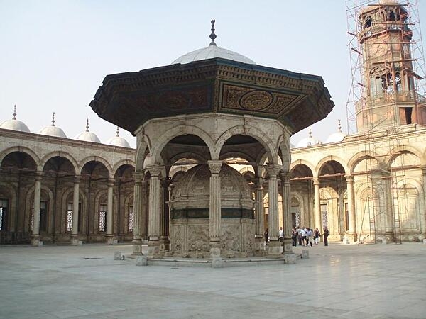 Octagonal ablution fountain in the courtyard of the Muhammad Ali Mosque in Cairo.