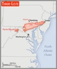 <p>slightly larger than Connecticut; almost half the size of Maryland</p>